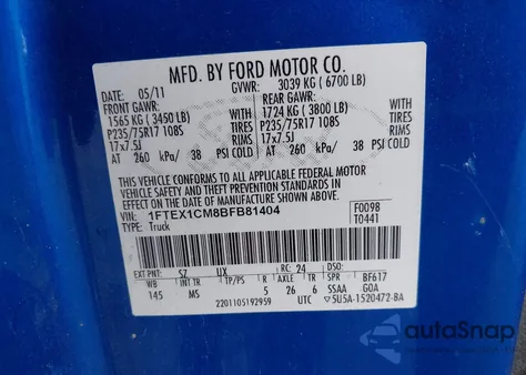 2011 Ford F150 Super Cab from USA, damaged, VIN 1FTEX1CM8BFB81404